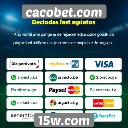 Métodos de pagamento disponíveis no cacobet.com